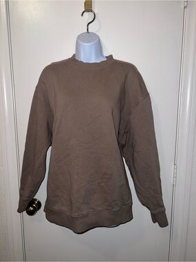 Organic Men's Crewneck Sweater in Taupe Brown